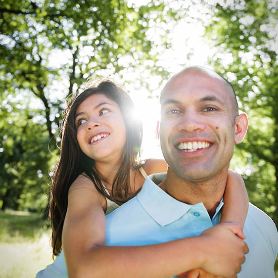 Father Daughter Piggyback Bonding Cheerful Concept